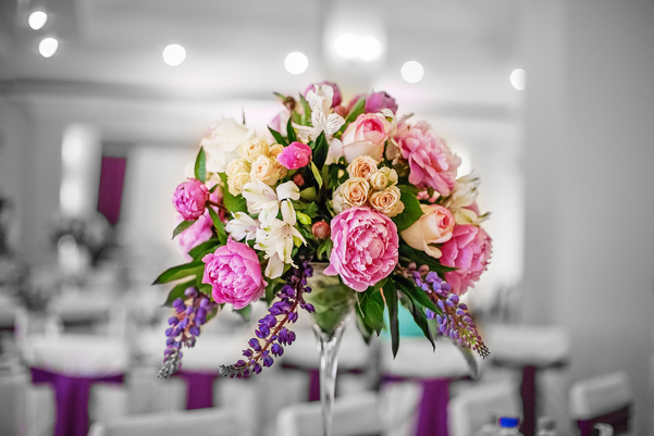 Colorful wedding floral arrangement
