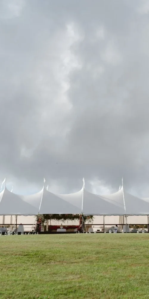 a tent rental at a wedding