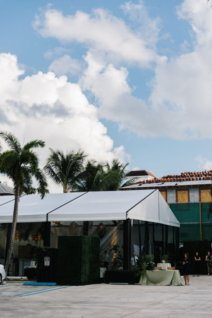 clear top event tent outdoor venue setup