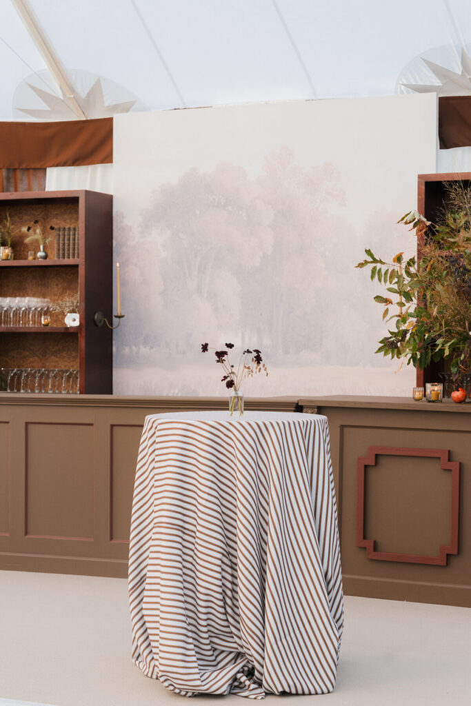 wedding cocktail table decor bar backdrop