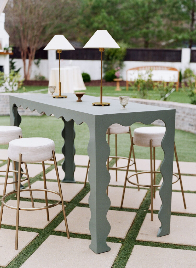 wedding cocktail table high top outdoor event
