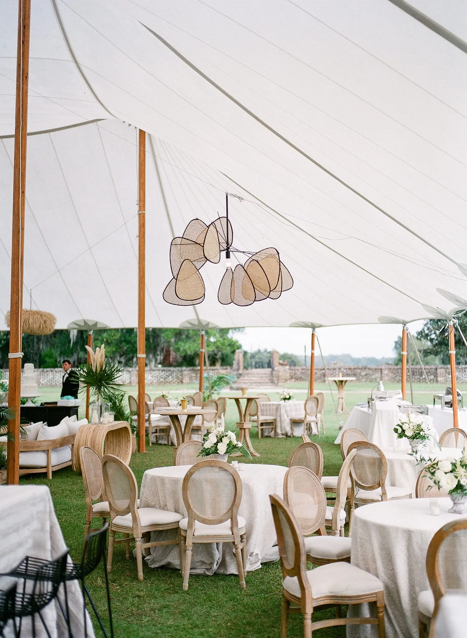 | Curated Events sailcloth tent setup