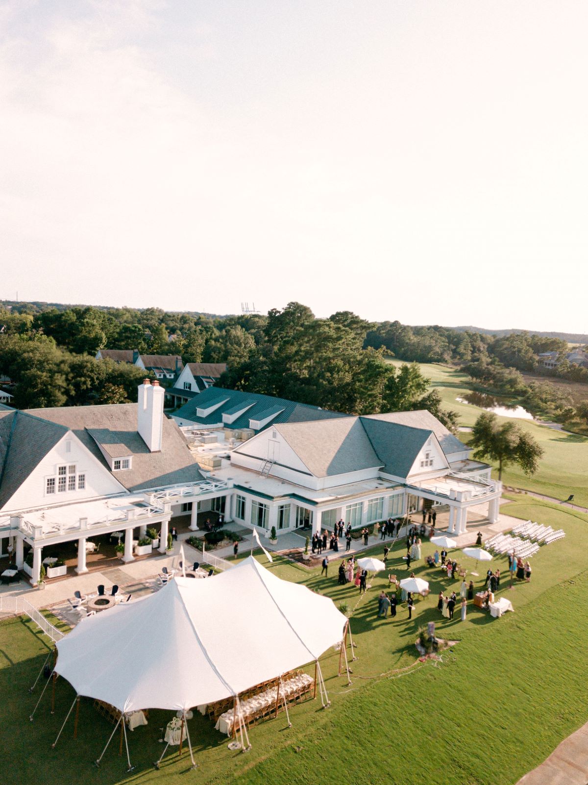 estate with tent setup